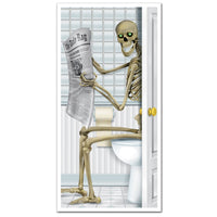 Skeleton Restroom Door Cover Party Accessory (1 count) (1/Pkg)
