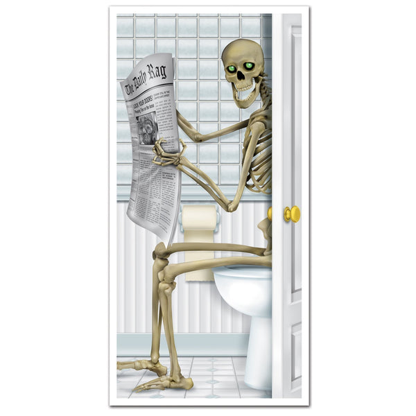 Skeleton Restroom Door Cover Party Accessory (1 count) (1/Pkg)