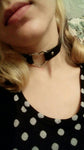 Punk Leather Heart Studded Choker Necklace