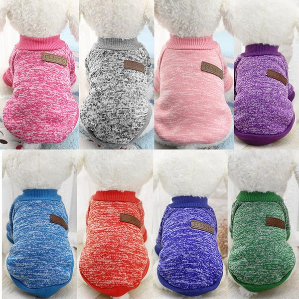 Classic Warm Dog Clothes Puppy Outfit Pet Cat Jacket Coat Winter Soft Sweater Clothing For Small Dogs Chihuahua XS-2XL 25S1