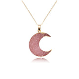 Moon Stone Resin Pendant Necklace