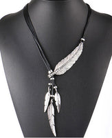 Vintage Alloy Feather Statement Necklace